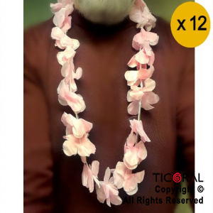 COLLAR HAWAIANO COLOR ROSA PASTEL x 12